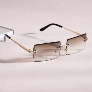 1pair Square Rimless Fashion Glasses